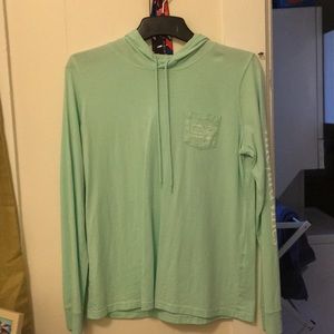A mint green long sleeve Vineyard Vines Shirt